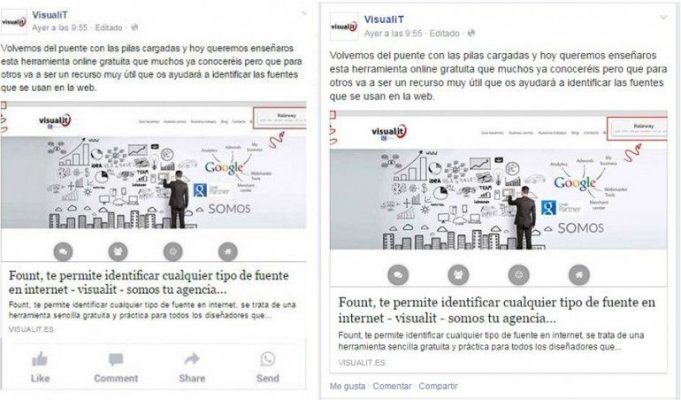 Nuevo botón de WhatsApp en Facebook para compartir las publicaciones