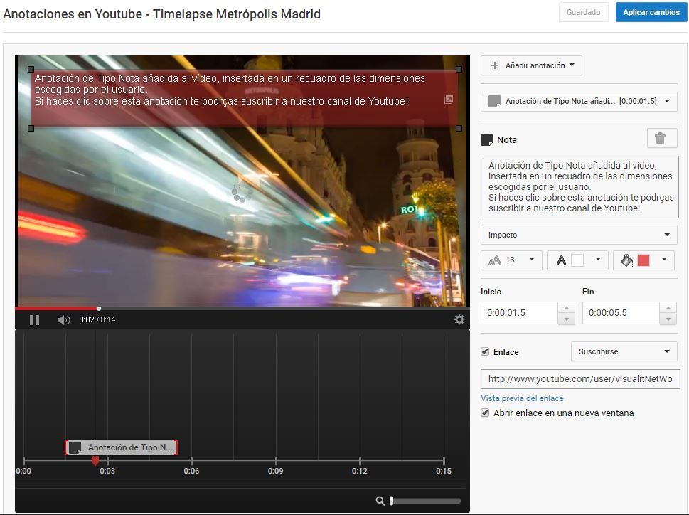 Insertar Anotaciones Tipo Nota en Youtube