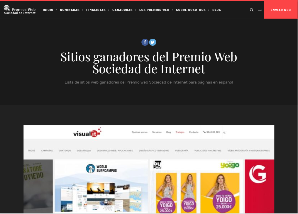 Ganadores del premio Web Sociedad de internet 2019